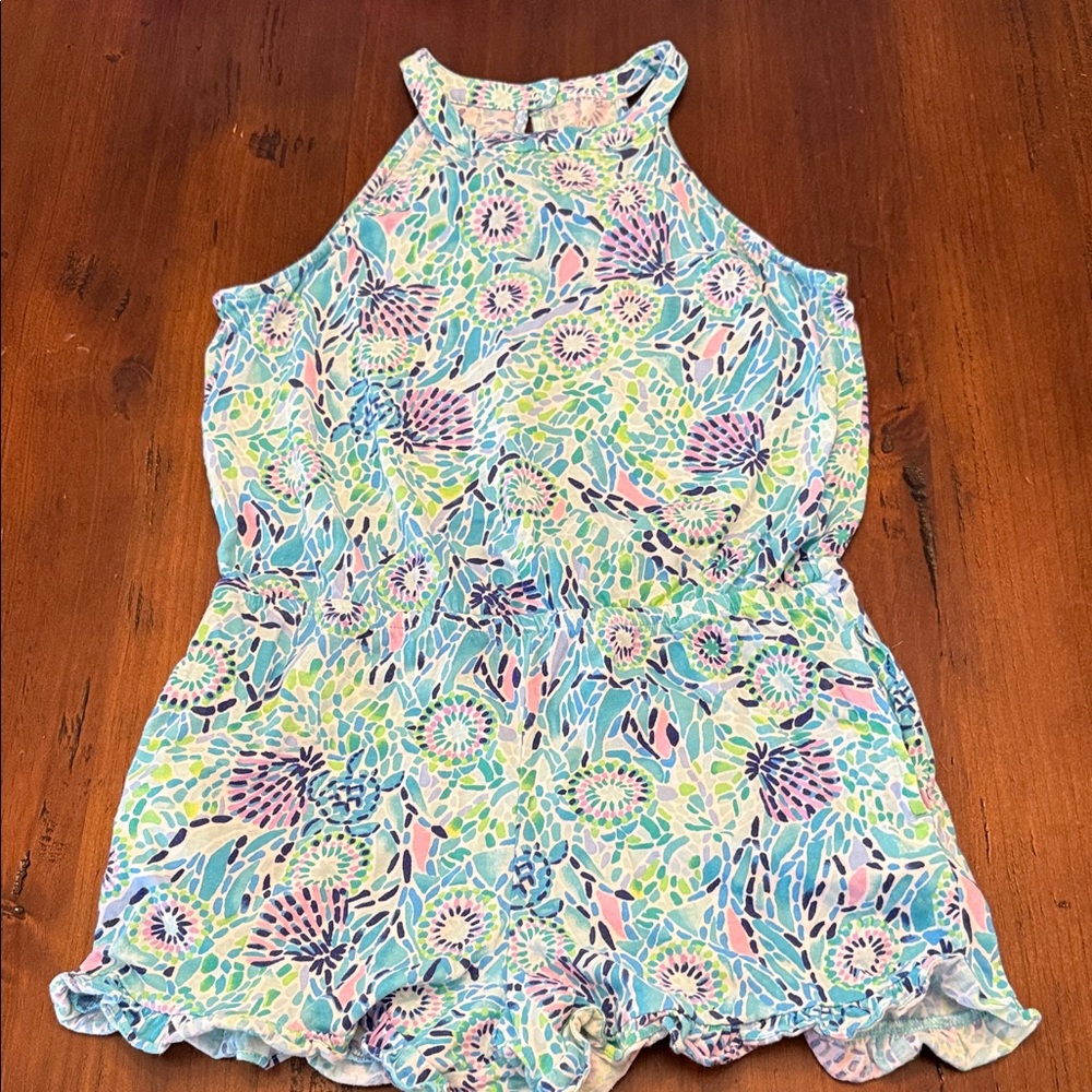 Lilly Pulitzer Blue and Pink Floral Kids Romper